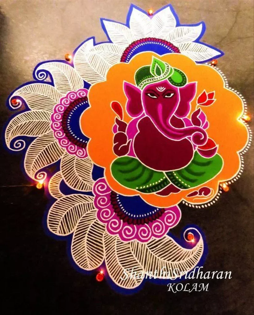 Ganesh Rangoli: A Beautiful Art Form Celebrating the Elephant God