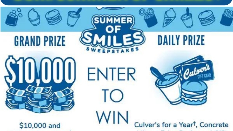 Culvers.Com/Summerofsmiles Code