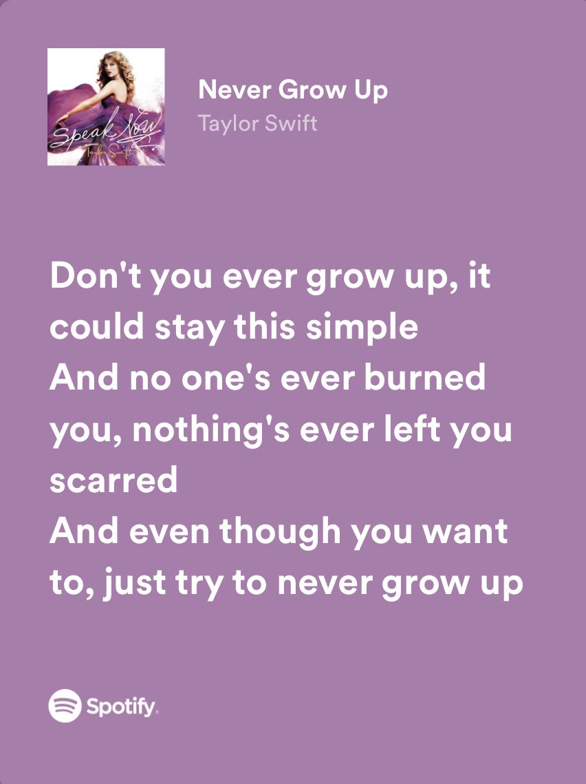 Don’t Ever Grow Up Lyrics