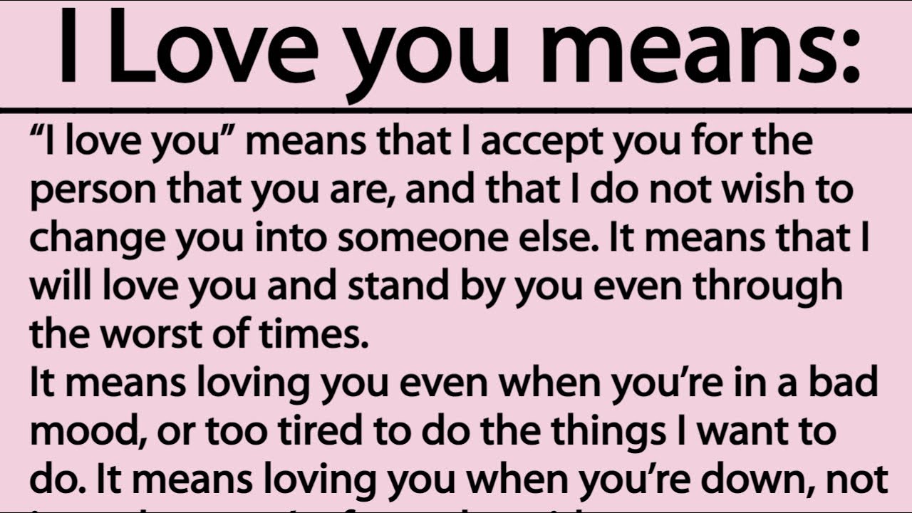 I Love You Meaning